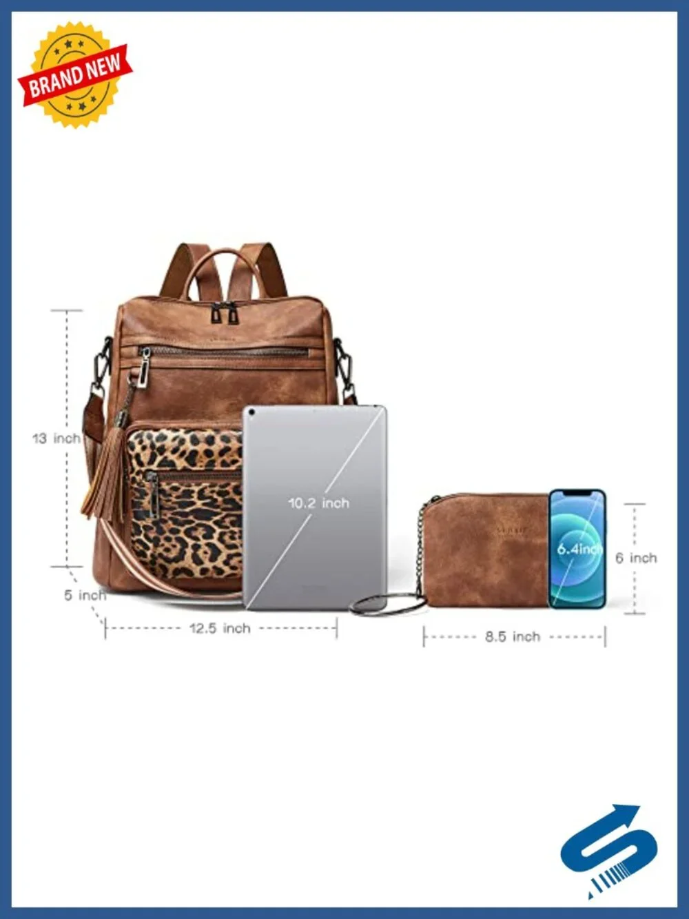 Vegan Leather Backpack Purse for Women with Adjustable Shoulder Strap, Multiple